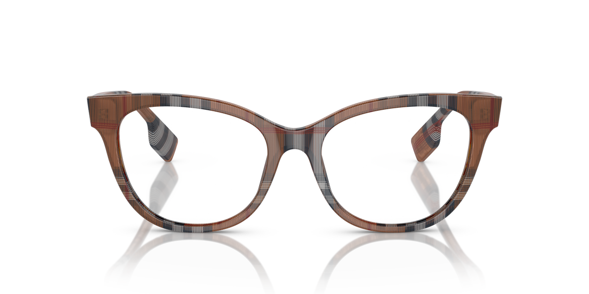 Burberry BE2375 Evelyn Eyeglasses Frame in 3966 Check Brown, front view