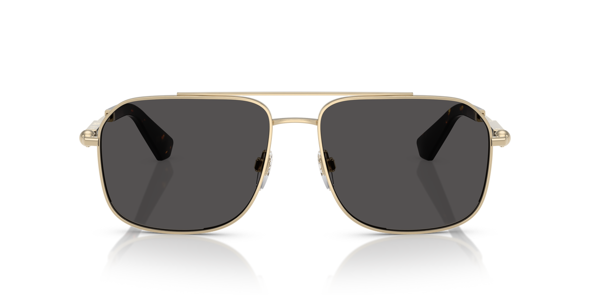 Burberry BE3159 Sunglasses in 110987 Light Gold / Dark Grey lens, front view