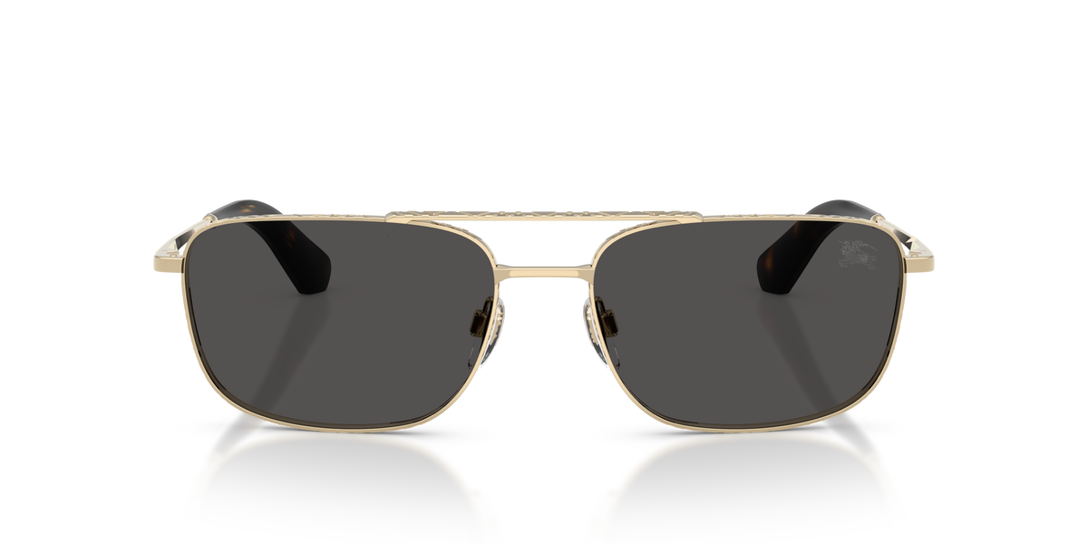 Burberry BE3170 Sunglasses in 110987 Light Gold / Dark Grey lens, front view