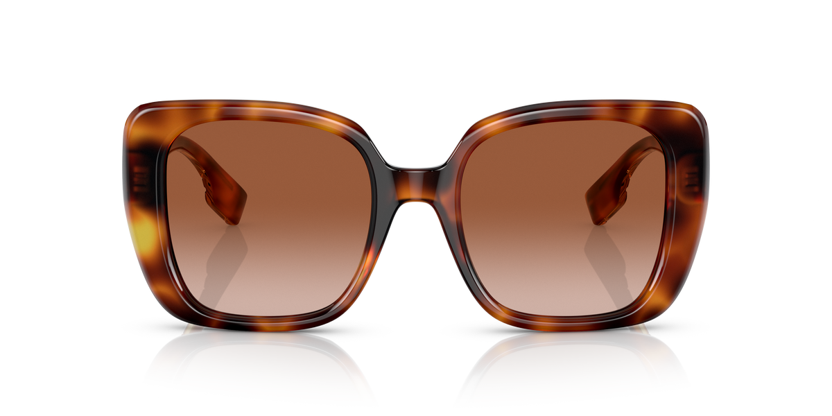 Burberry BE4371 Helena Sunglasses in 331613 Light Havana / Brown Gradient lens, front view
