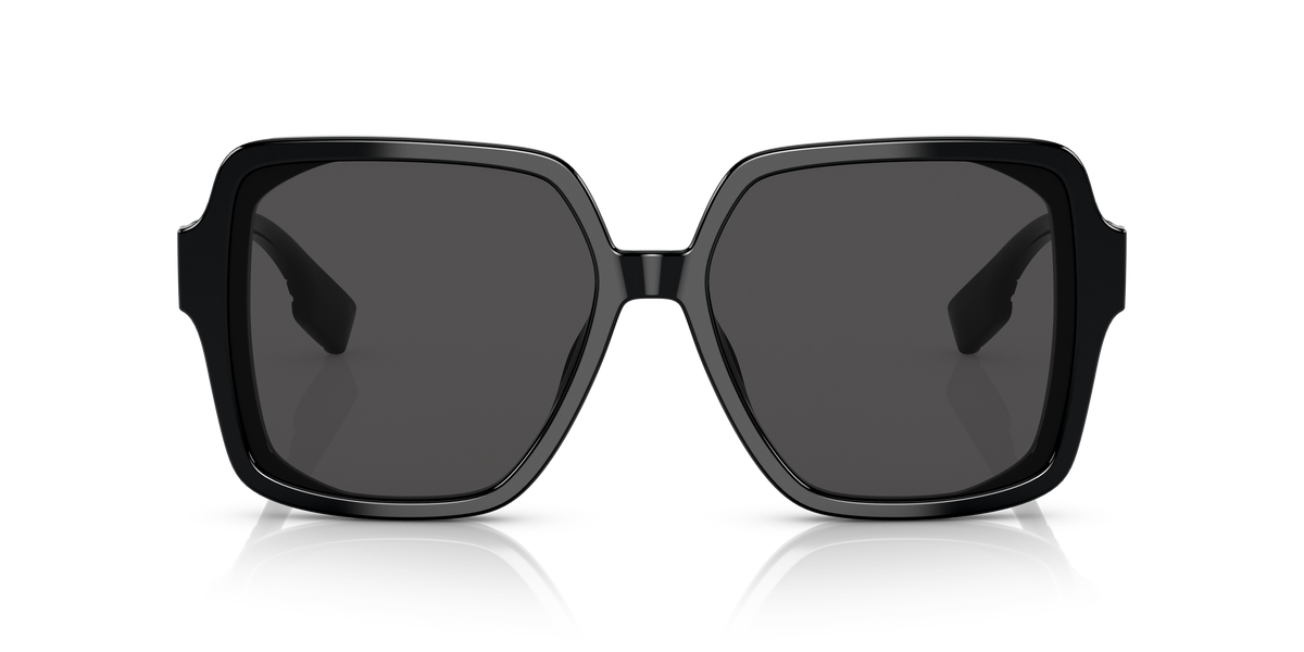 Burberry BE4379D Sunglasses in 300187 Black / Dark Grey lens, front view