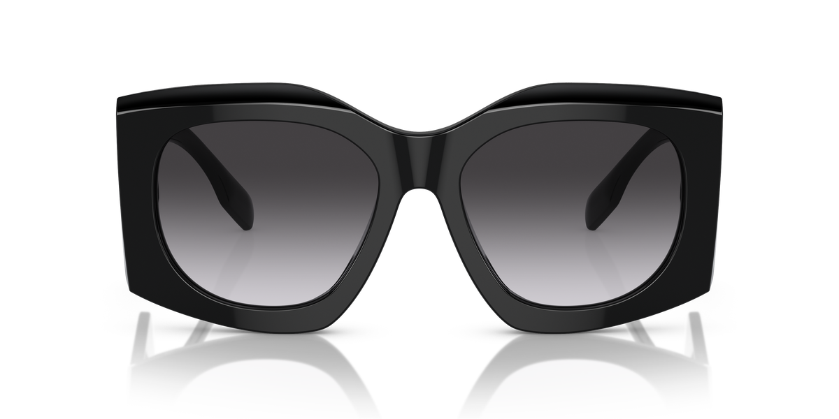 Burberry BE4388U Madeline Sunglasses in 30018G Black / Grey Gradient lens, front view