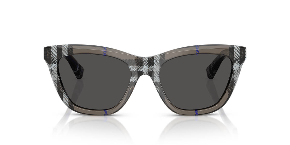 Burberry BE4435 Sunglasses in 414787 Check Lichen / Dark Grey lens, front view