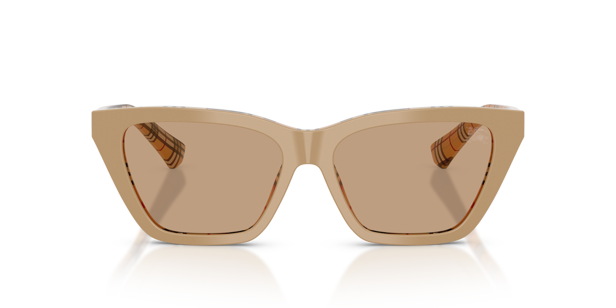 Burberry BE4468 Sunglasses in 428963 Top Beige On Check / Light Brown lens, front view