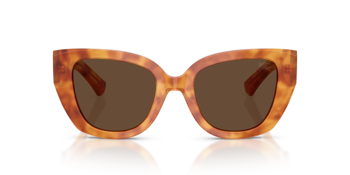 Burberry BE4503 Sunglasses in 425673 Light Havana / Dark Brown lens, front view