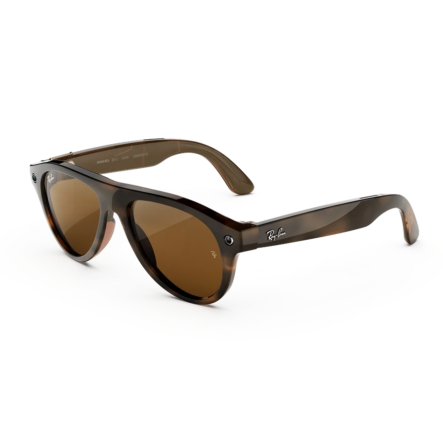 Ray-Ban Meta Aviator Gen 3 AI glasses in havana with brown lenses