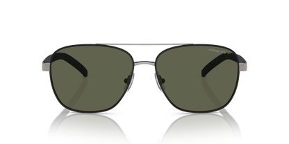 Arnette AN3087 Walvis Sunglasses in 756/9A Gunmetal/Black / Polarized Green lens, front view