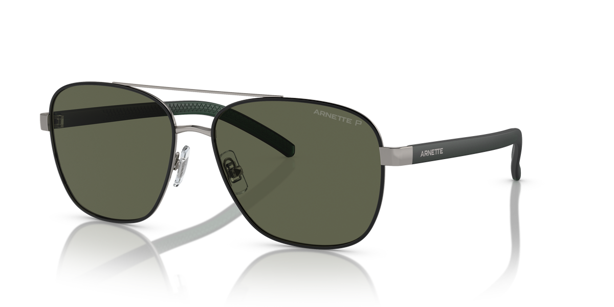 Arnette AN3087 Walvis Sunglasses in 756/9A Gunmetal/Black / Polarized Green lens