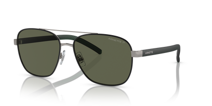Arnette AN3087 Walvis Sunglasses in 756/9A Gunmetal/Black / Polarized Green lens