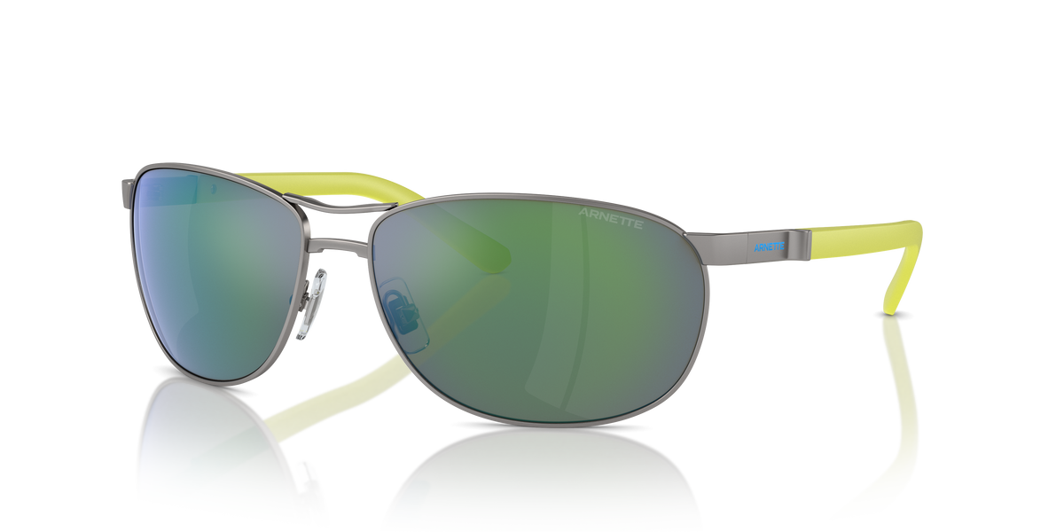 Arnette AN3090 Belgrano Sunglasses in 745/8N Matte Gunmetal / Green Mirror Green lens