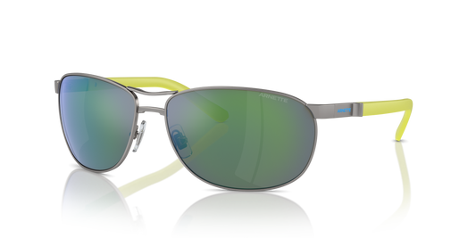Arnette AN3090 Belgrano Sunglasses in 745/8N Matte Gunmetal / Green Mirror Green lens