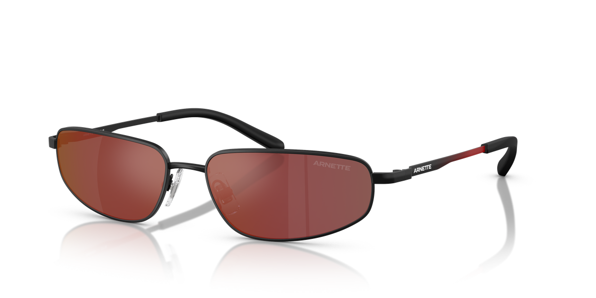 Arnette AN3092 Narro Sunglasses in 771/6Q Matte Black / Grey Mirror Orange/Yellow lens