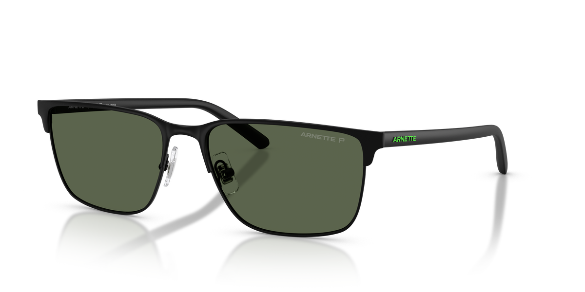 Arnette AN3094 Hampere Sunglasses in 737/9A Matte Black / Dark Green Polarized lens