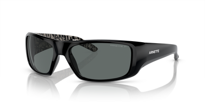 Arnette AN4182 Hot Shot Sunglasses in 214981 Shiny Black / Polarized Dark Grey lens