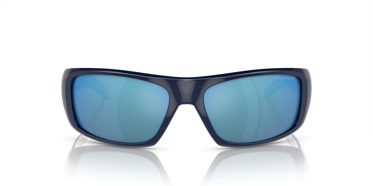 Arnette AN4182 Hot Shot Sunglasses in 291422 Dark Blue / Dark Grey Mirror Water Polarized lens, front view