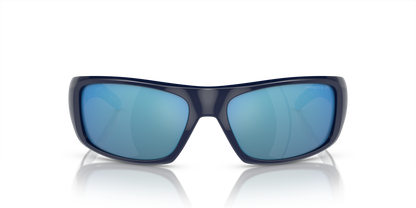 Arnette AN4182 Hot Shot Sunglasses in 291422 Dark Blue / Dark Grey Mirror Water Polarized lens, front view