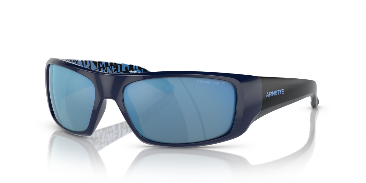 Arnette AN4182 Hot Shot Sunglasses in 291422 Dark Blue / Dark Grey Mirror Water Polarized lens