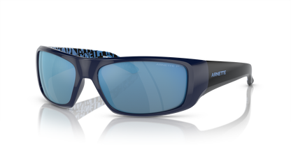 Arnette AN4182 Hot Shot Sunglasses in 291422 Dark Blue / Dark Grey Mirror Water Polarized lens
