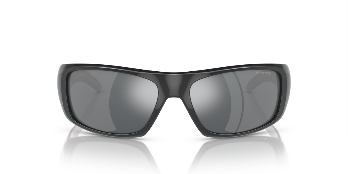 Arnette AN4182 Hot Shot Sunglasses in 29156G Dark Grey / Light Grey Mirror Black lens, front view