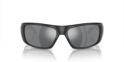 Arnette AN4182 Hot Shot Sunglasses in 29156G Dark Grey / Light Grey Mirror Black lens, front view
