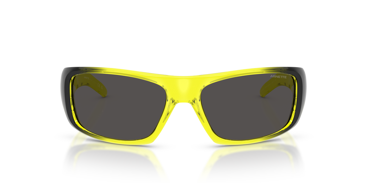 Arnette AN4182 Hot Shot Sunglasses in 302387 Transparent Yellow / Dark Grey lens, front view