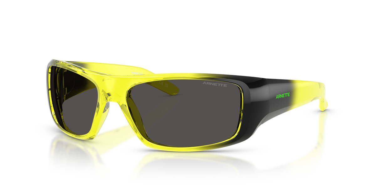 Arnette AN4182 Hot Shot Sunglasses in 302387 Transparent Yellow / Dark Grey lens