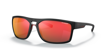 Arnette AN4239 Brapp Sunglasses in 01/6Q Matte Black / Red lens