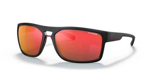 Arnette AN4239 Brapp Sunglasses in 01/6Q Matte Black / Red lens