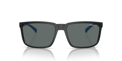 Arnette AN4251 Stripe Sunglasses in 256281 Matte Black / Polarized Dark Grey lens, front view