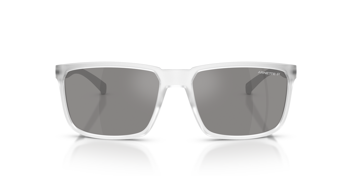 Arnette AN4251 Stripe Sunglasses in 2761Z3 Matte Crystal / Grey Mirror Silver 80 Polarized lens, front view
