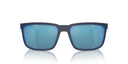 Arnette AN4251 Stripe Sunglasses in 286422 Matte Top Navy On Light Blue / Dark Grey Mirror Water Polarized lens, front view