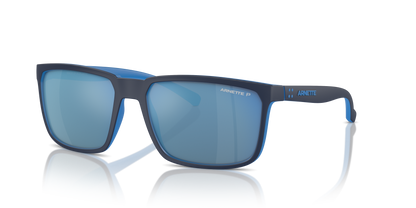 Arnette AN4251 Stripe Sunglasses in 286422 Matte Top Navy On Light Blue / Dark Grey Mirror Water Polarized lens