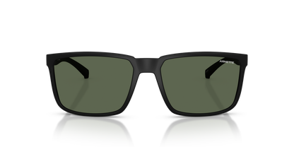 Arnette AN4251 Stripe Sunglasses in 290071 Recycled Matte Black / Dark Green lens, front view