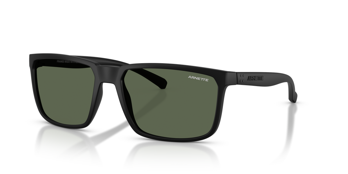 Arnette AN4251 Stripe Sunglasses in 290071 Recycled Matte Black / Dark Green lens