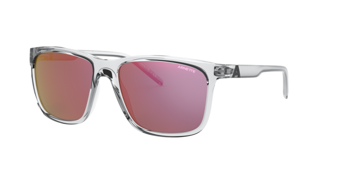 Arnette AN4272 Adios Baby! Sunglasses in 26346Q Shiny Transparent Crystal / Grey-Black lens