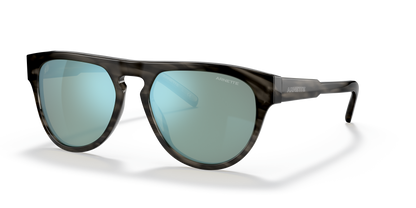 Arnette AN4282 Gojira Sunglasses in 121425 Grey Striped / Light Azure Mirror Teal lens