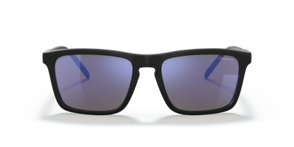 Arnette AN4283 Shyguy Sunglasses in 01/22 Matte Black / Polarized Dark Grey Mirror Water lens, front view