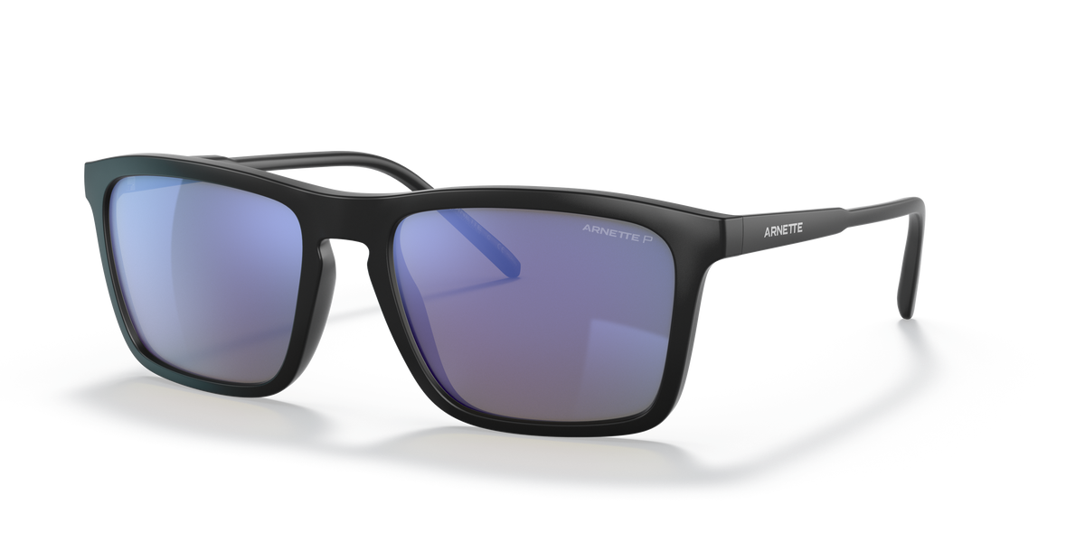 Arnette AN4283 Shyguy Sunglasses in 01/22 Matte Black / Polarized Dark Grey Mirror Water lens