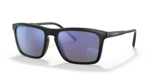 Arnette AN4283 Shyguy Sunglasses in 01/22 Matte Black / Polarized Dark Grey Mirror Water lens