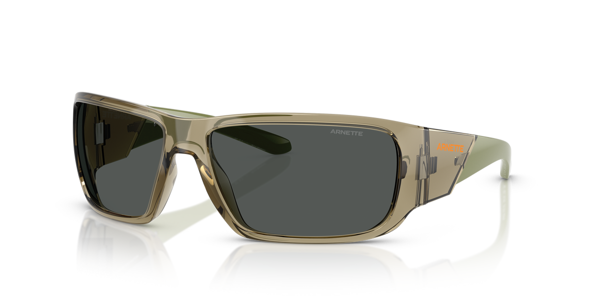 Arnette AN4297 Snap Ii Sunglasses in 303187 Transparent Olive / Dark Grey lens