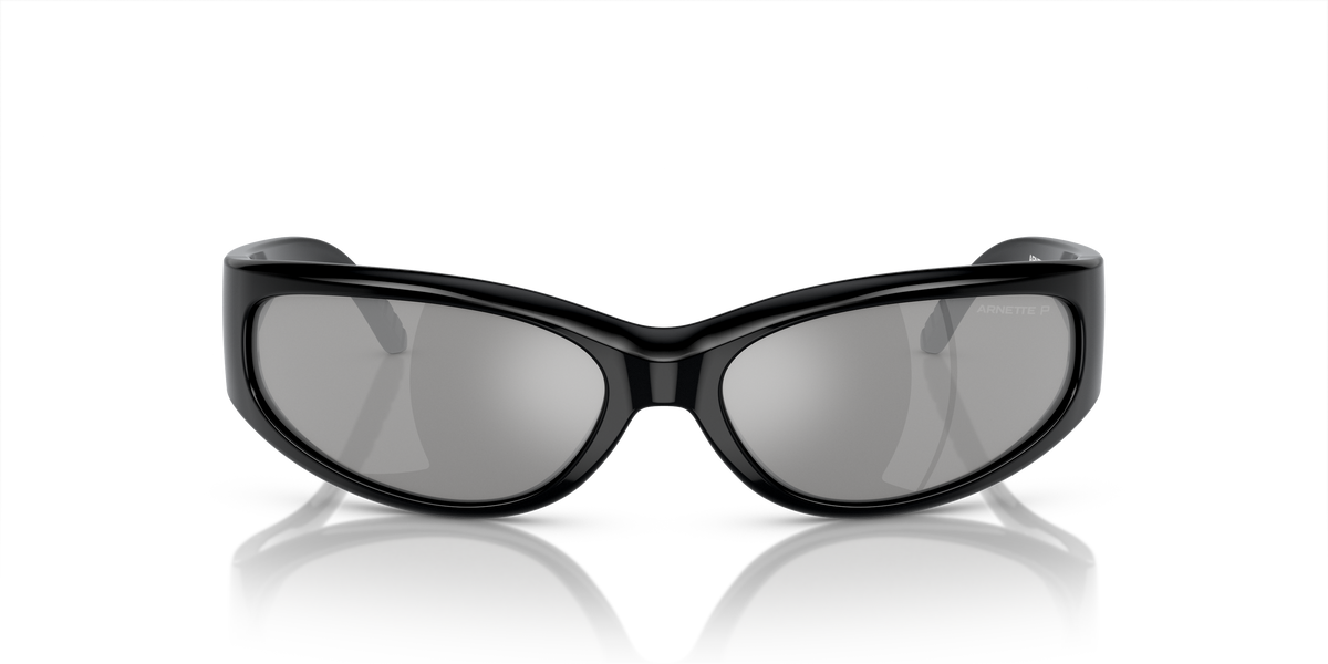Arnette AN4302 Catfish Sunglasses in 2900Z3 Recycled Black / Silver lens, front view