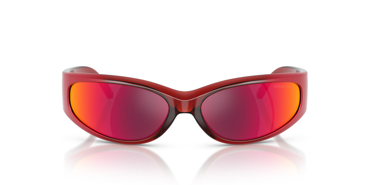 Arnette AN4302 Catfish Sunglasses in 30196Q Orange Transparent Gradient Red / Grey Mirror Orange/Yellow  lens, front view