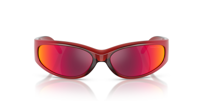 Arnette AN4302 Catfish Sunglasses in 30196Q Orange Transparent Gradient Red / Grey Mirror Orange/Yellow  lens, front view