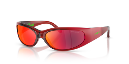 Arnette AN4302 Catfish Sunglasses in 30196Q Orange Transparent Gradient Red / Grey Mirror Orange/Yellow  lens