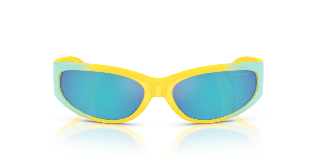 Arnette AN4302 Catfish Sunglasses in 30201U Yellow Gradient / Sapphire Blue Mirror lens, front view