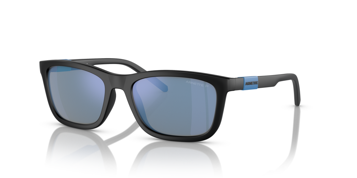 Arnette AN4315 Teen Speerit Kids' Sunglasses in 275822 Matte Black / Dark Grey Mirror Water Polarized lens