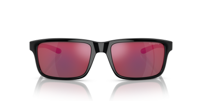 Arnette AN4322 Mwamba Sunglasses in 27536Q Black / Grey Mirror Orange/Yellow lens, front view