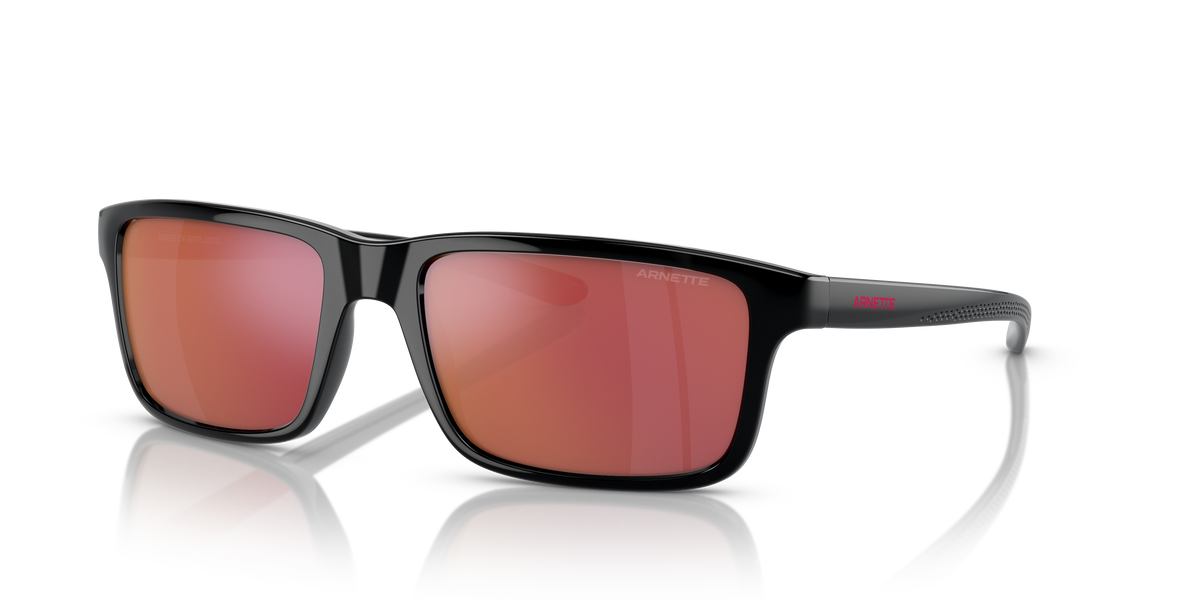 Arnette AN4322 Mwamba Sunglasses in 27536Q Black / Grey Mirror Orange/Yellow lens