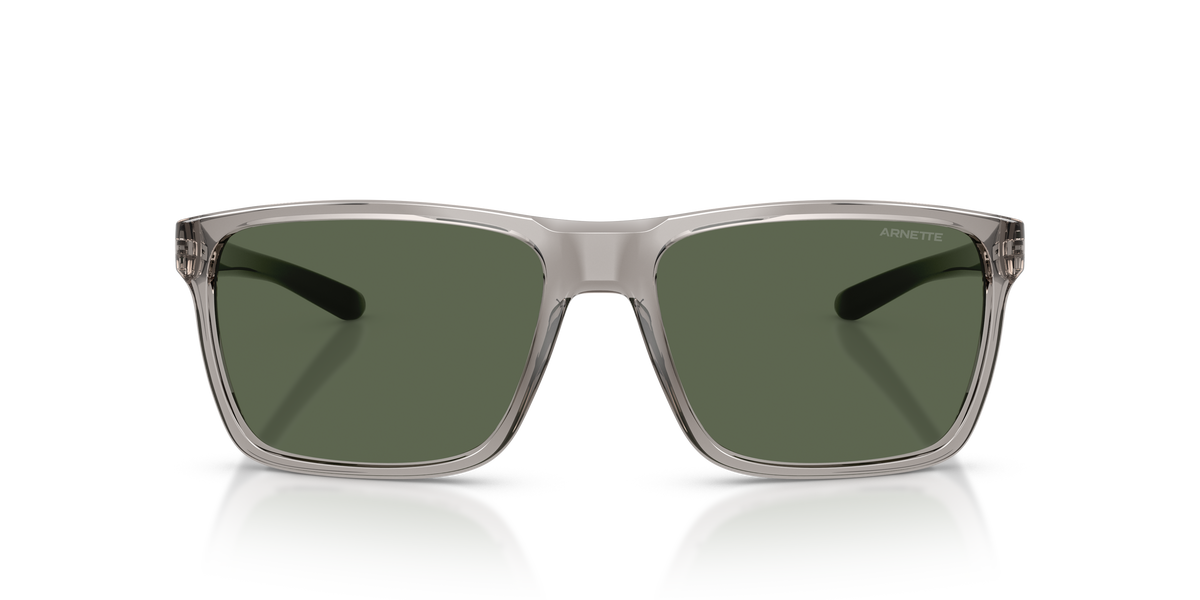 Arnette AN4323 Sokatra Sunglasses in 266571 Transparent Grey / Dark Green lens, front view