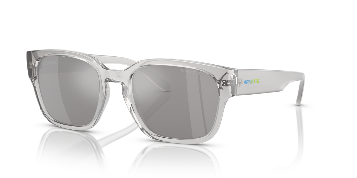 Arnette AN4325 Hamie Sunglasses in 28586G Transparent Grey / Light Grey Mirror Silver 80 lens